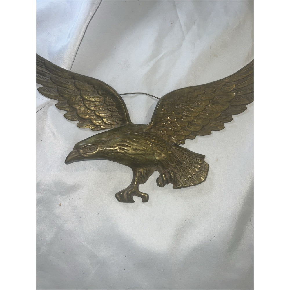 Vintage Cast Iron Golden American Eagle Wall Hanging 22" Wingspan